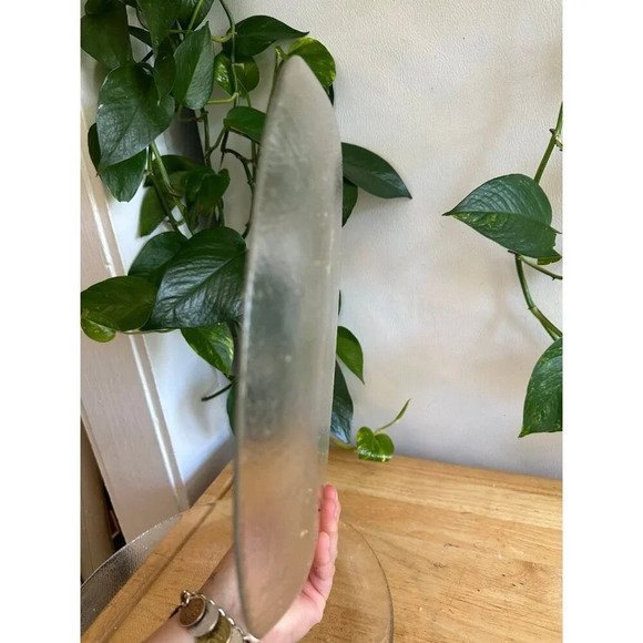 Two Glass clear textured large Plates - Picture 8 of 9